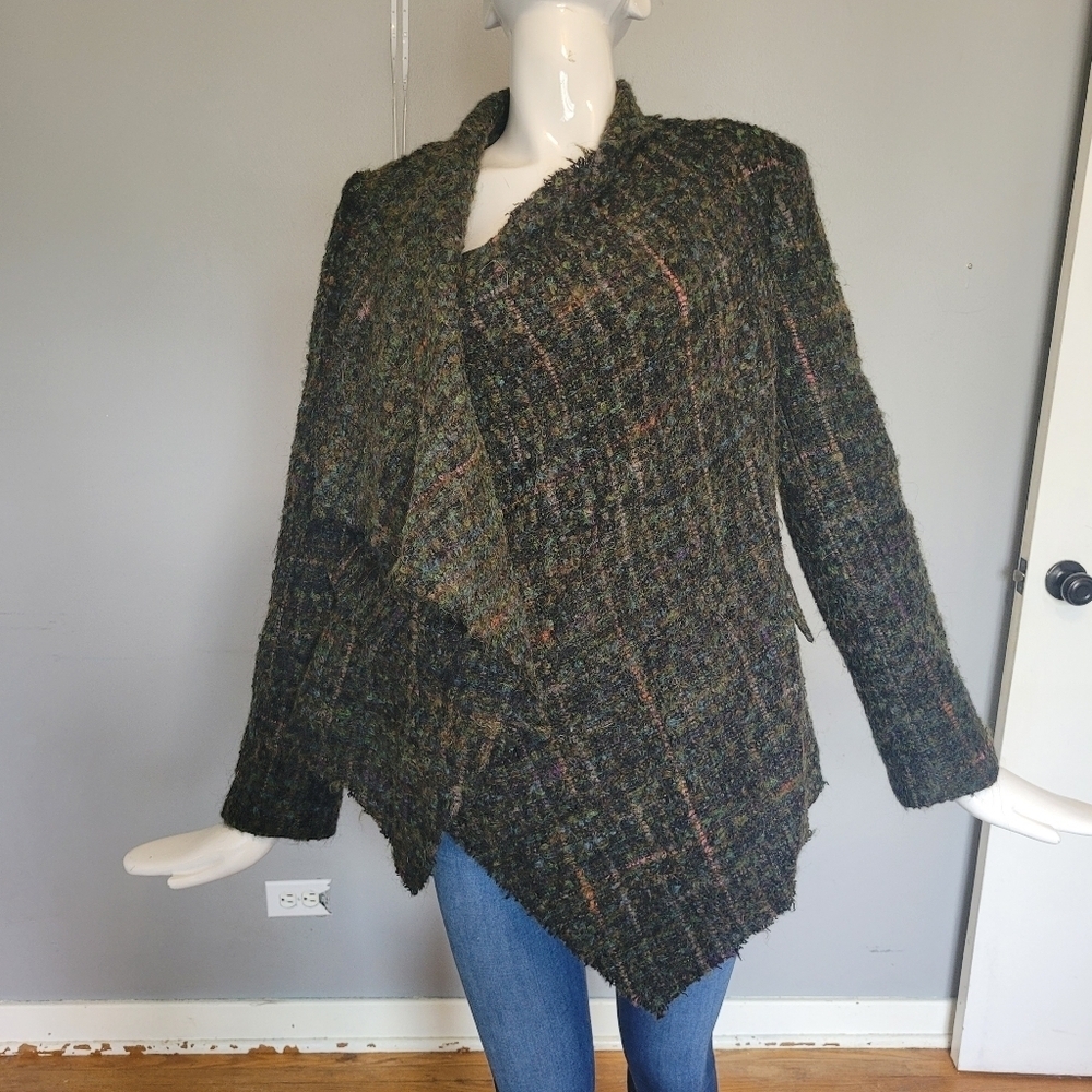 Debbie Shuchat Asymmetrical Wool Blazer, VGUC, Size 8 - Picture 2 of 11